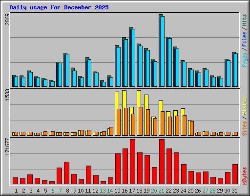 Daily usage for December 2025