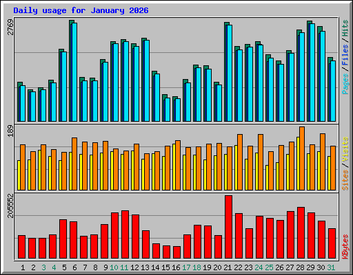 Daily usage for January 2026